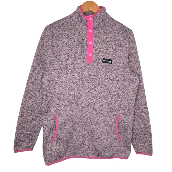 Simply Southern Womens Pink Knit Fleece Quarter Snap Pullover Jacket Large - Picture 1 of 10